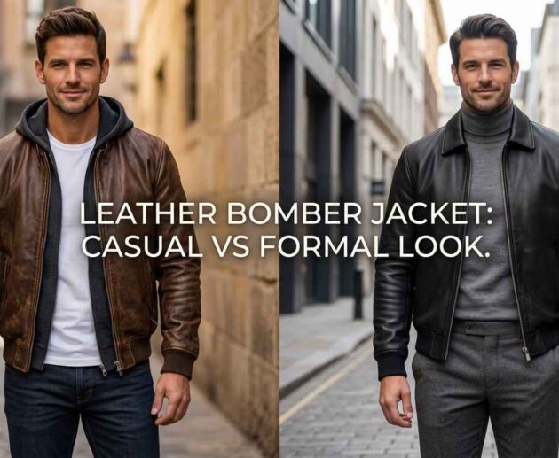 Men's Leather Bomber Jacket